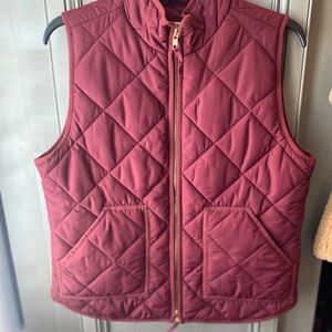 J. Crew Quilted Vest - Deep Red